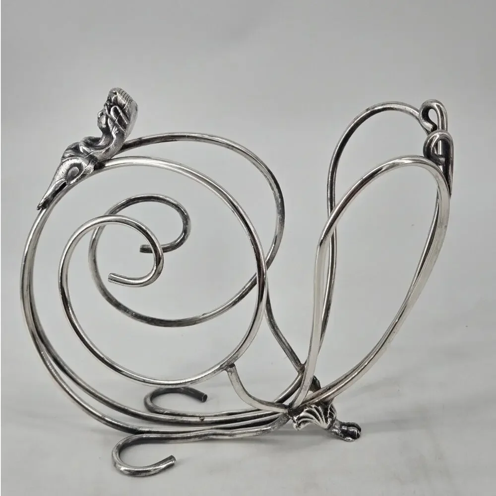 Vintage Art Nouveau Silver Plated Ornate Wine Bottle Cradle Holder Unbranded